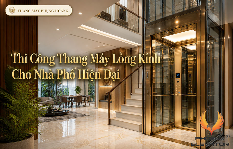 thi công thang máy lồng kính